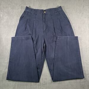 Carolina Blues Pants Navy Women’s Size 12 Cotton Pleated Straight Casual